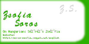 zsofia soros business card